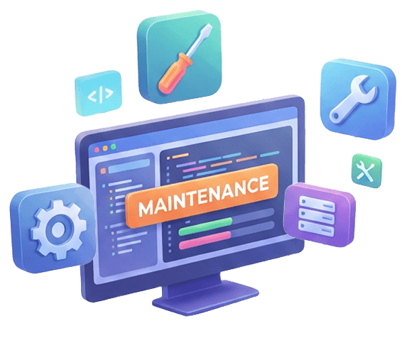 Website maintenance FAQ illustration