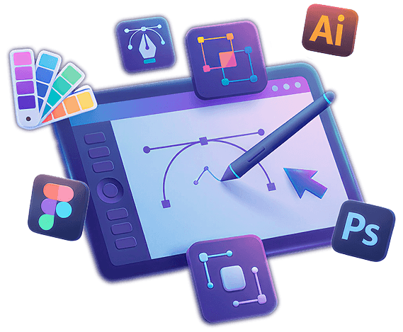 Graphic design FAQ illustration