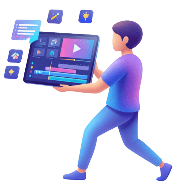Hero illustration for video editing service